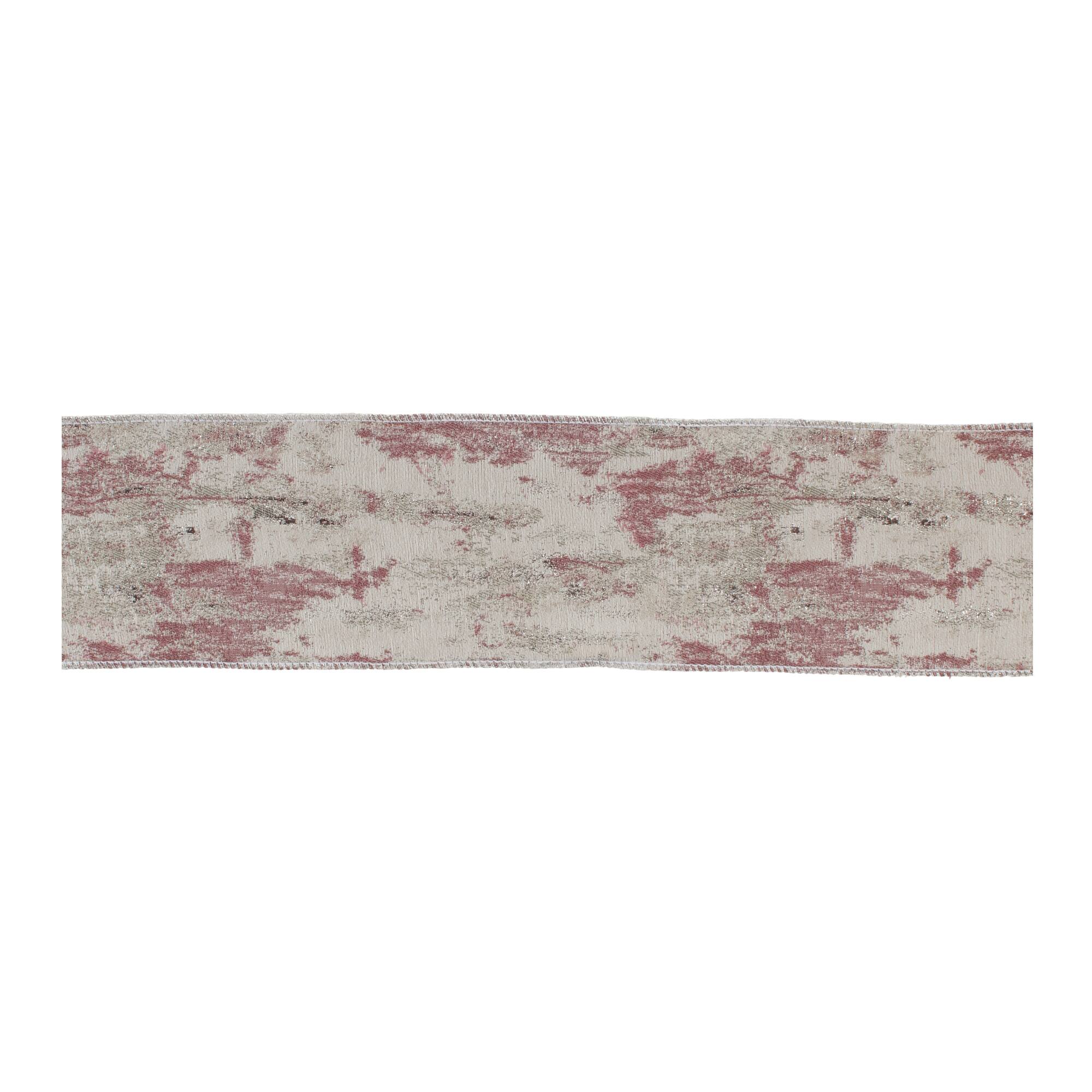 4" x 5yd. Pink & Silver Shimmer Wired Ribbon, 2ct.